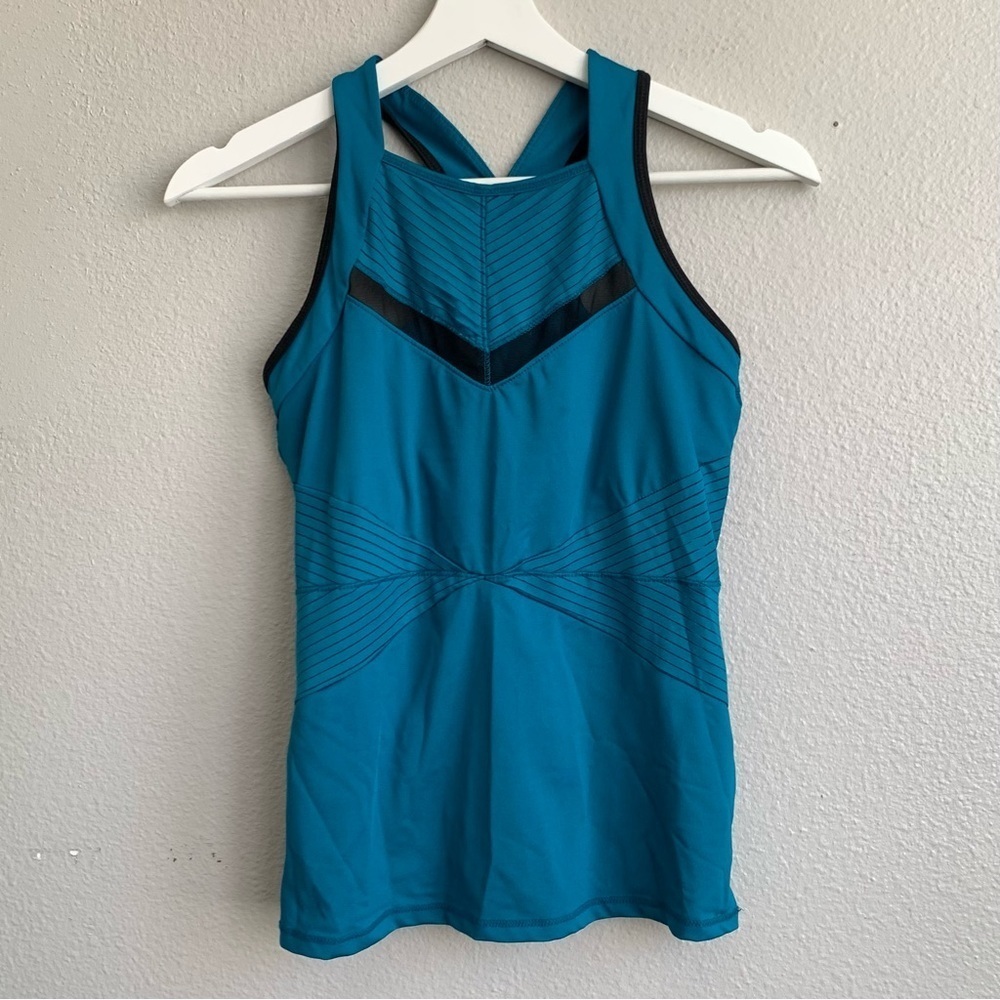 Lucky in Love Teal and Black Tank Top
